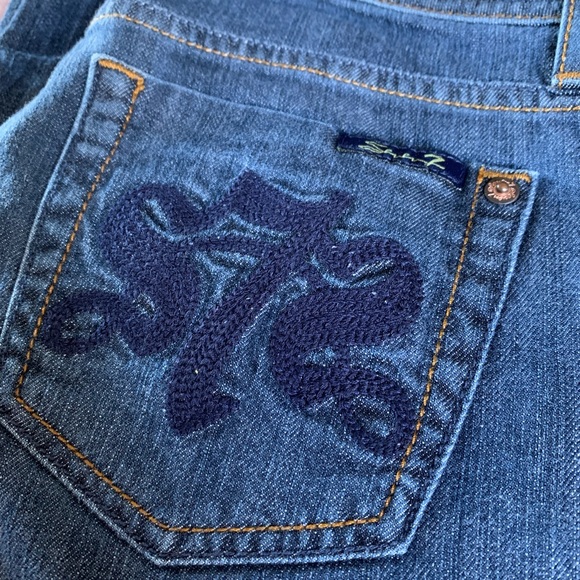 (7) SEVEN Dark Denim Wide Leg Jeans sz 27 - Picture 13 of 15